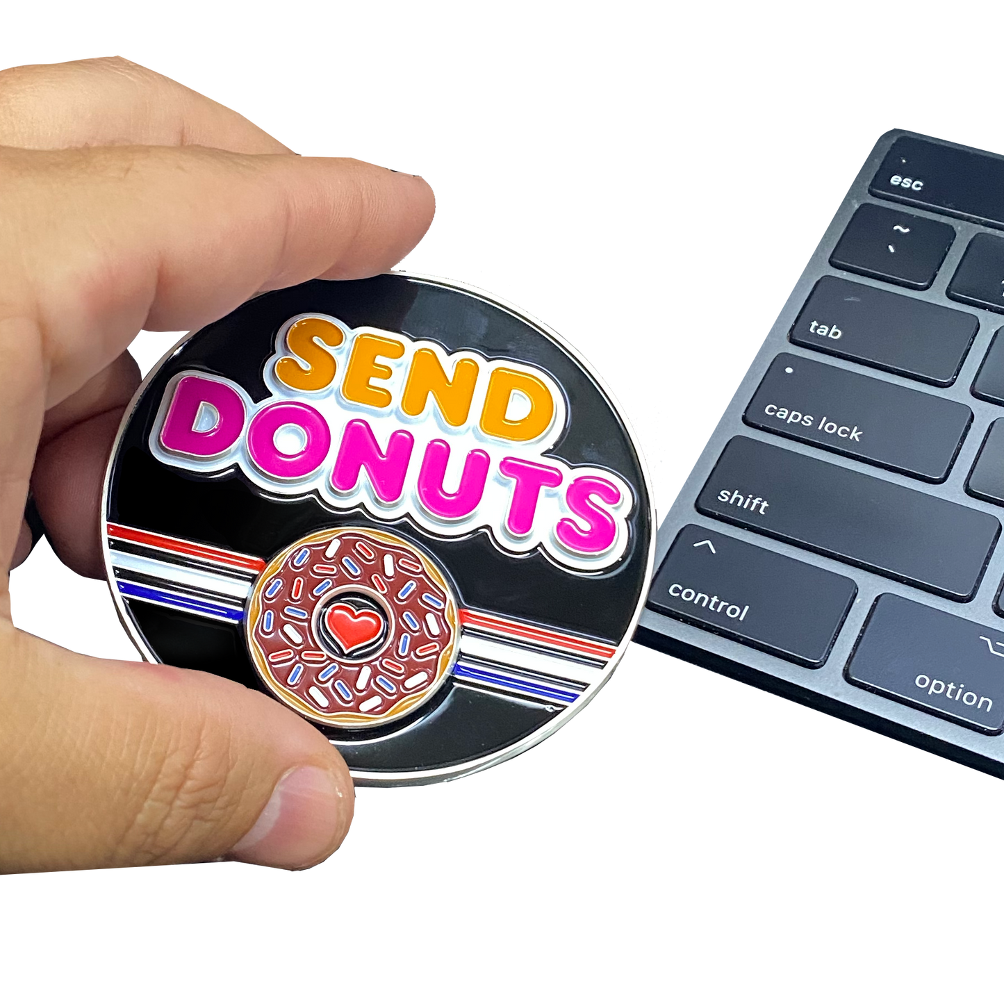 BL1-04B Send Donuts Police First Responders Dunkin inspired challenge coin Paramedic Firefighter Cops
