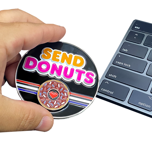 BL1-04B Send Donuts Police First Responders Dunkin inspired challenge coin Paramedic Firefighter Cops