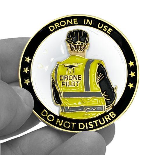 EL12-017 UAS FAA Commercial Drone Pilot Wings Operator Vest Challenge Coin