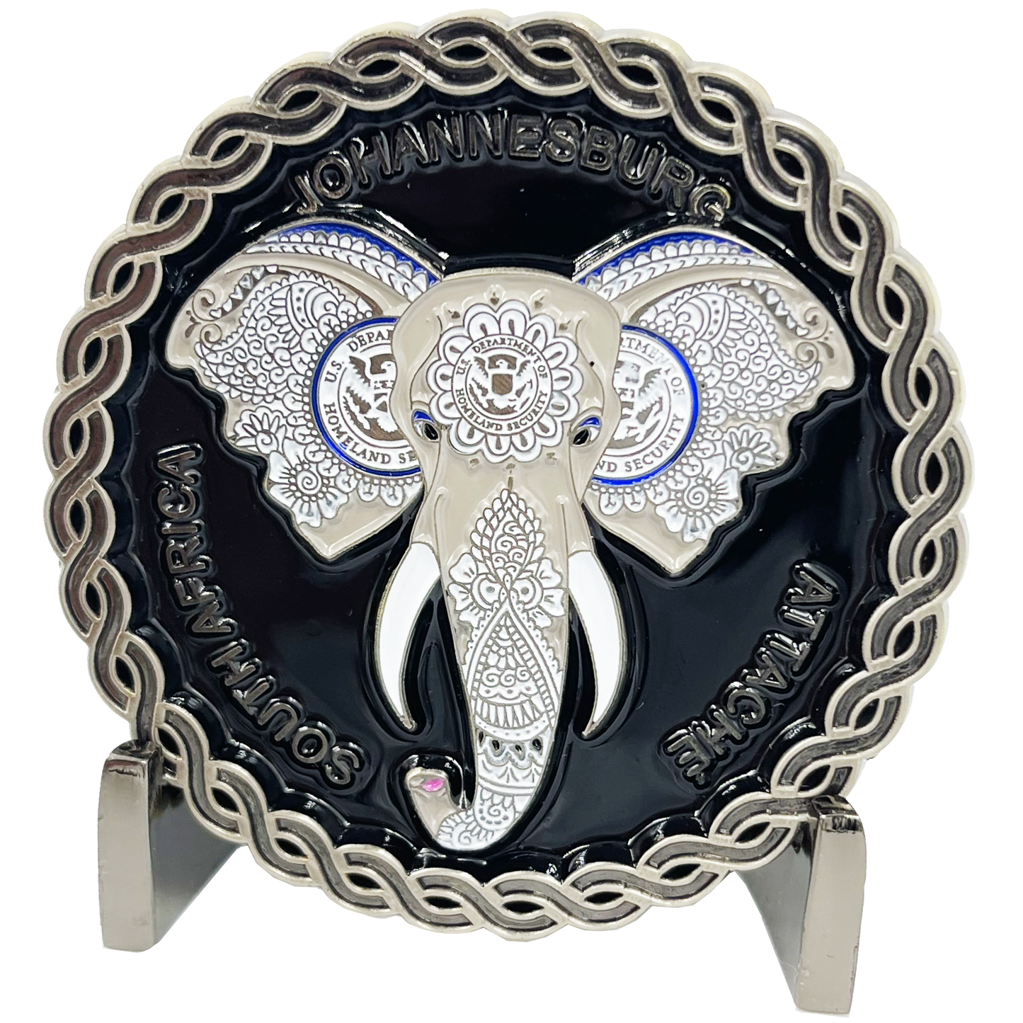 discontinued BL5-006 South Africa Attaché Challenge Coin CBP Elephant Field Ops Attache Border Patrol
