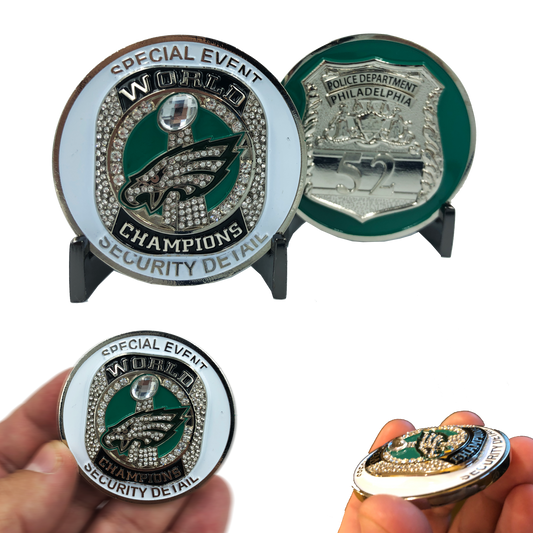 GG-014 Philadephia Police with Crystal stones Challenge Coin