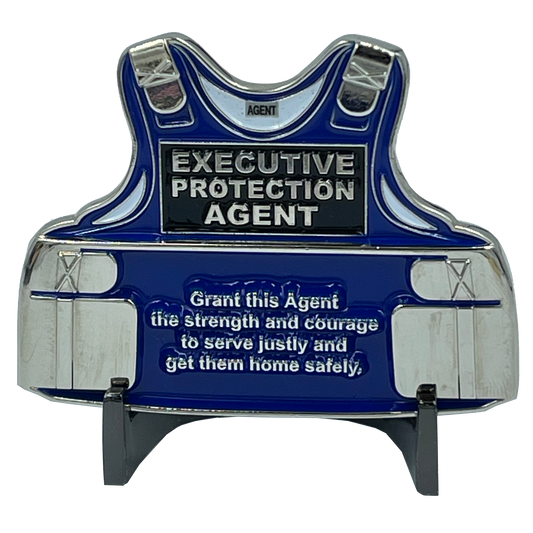 EL8-008 Executive Protection Agent Prayer Body Armor Challenge Coin Body Guard Security Operator Enforcement