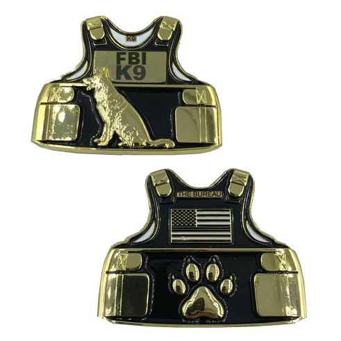 L-03 FBI K9 Body Armor Challenge Coin THE BUREAU Special Agent Police