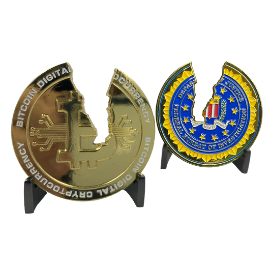 CL4-17 Busted Bitcoin Challenge Coin Financial Crime Task Force CryptoCurrency FBI JTTF Special Agent Police