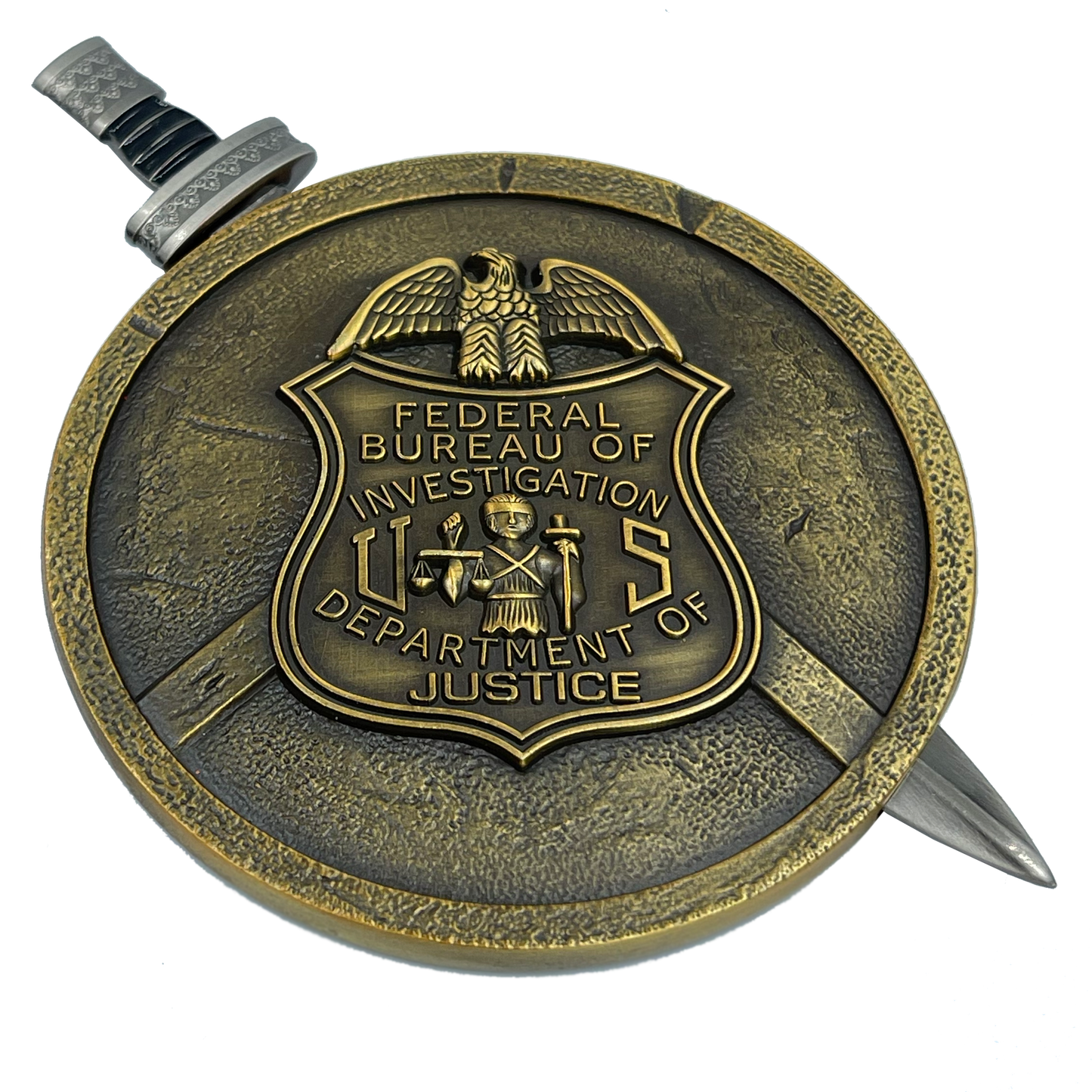 EL10-004 FBI Special Agent intel Analyst Shield with removable Sword Challenge Coin Set Federal Bureau of Investigations
