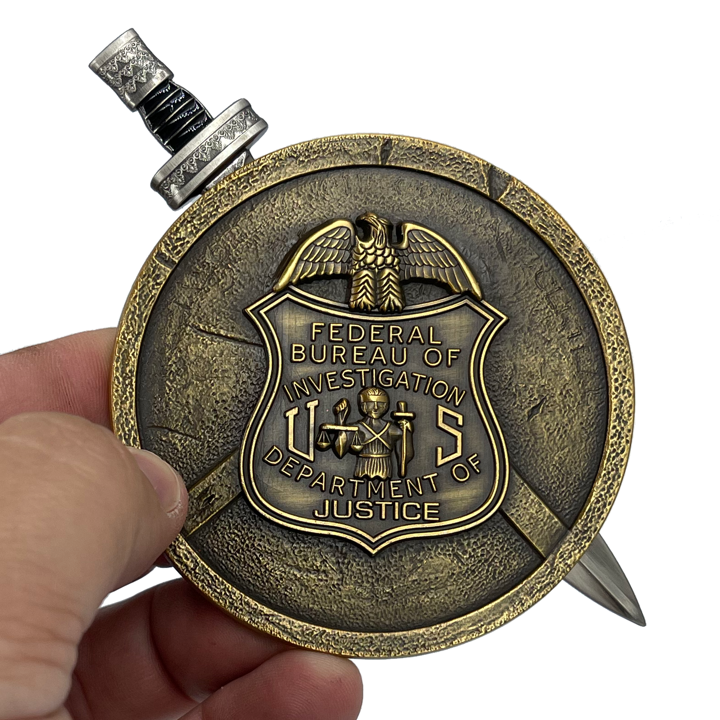 EL10-004 FBI Special Agent intel Analyst Shield with removable Sword Challenge Coin Set Federal Bureau of Investigations