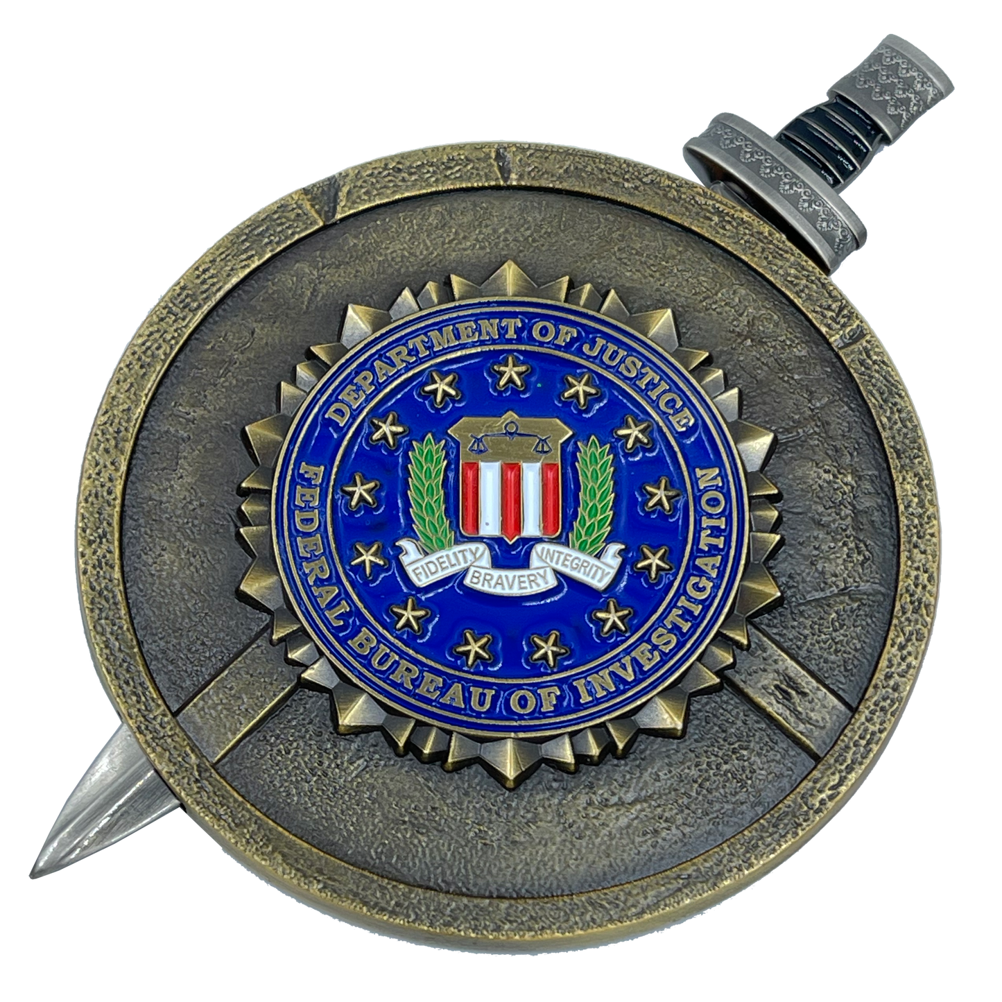 EL10-004 FBI Special Agent intel Analyst Shield with removable Sword Challenge Coin Set Federal Bureau of Investigations