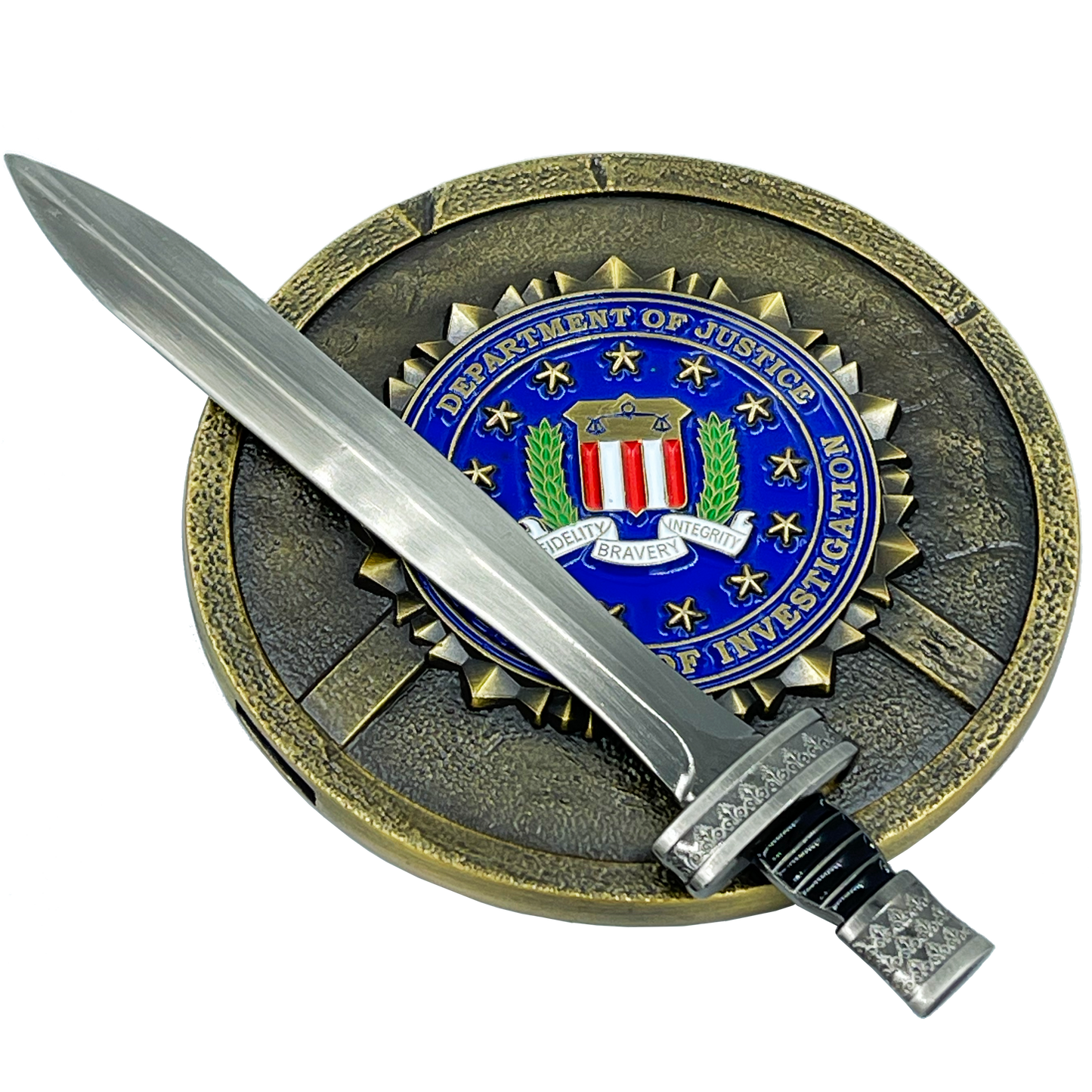 EL10-004 FBI Special Agent intel Analyst Shield with removable Sword Challenge Coin Set Federal Bureau of Investigations