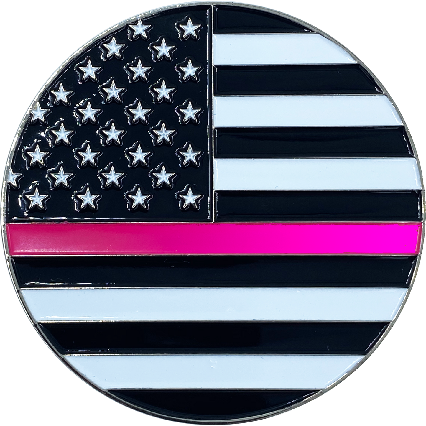 DL2-03 Thin Pink Line Core Values Challenge Coin Police Officer Breast Cancer Awareness