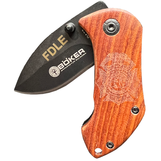 DL13-002 Florida Department of Law Enforcement Tactical Frame Lock tool with pocket clip FDLE Police Tactical Knife