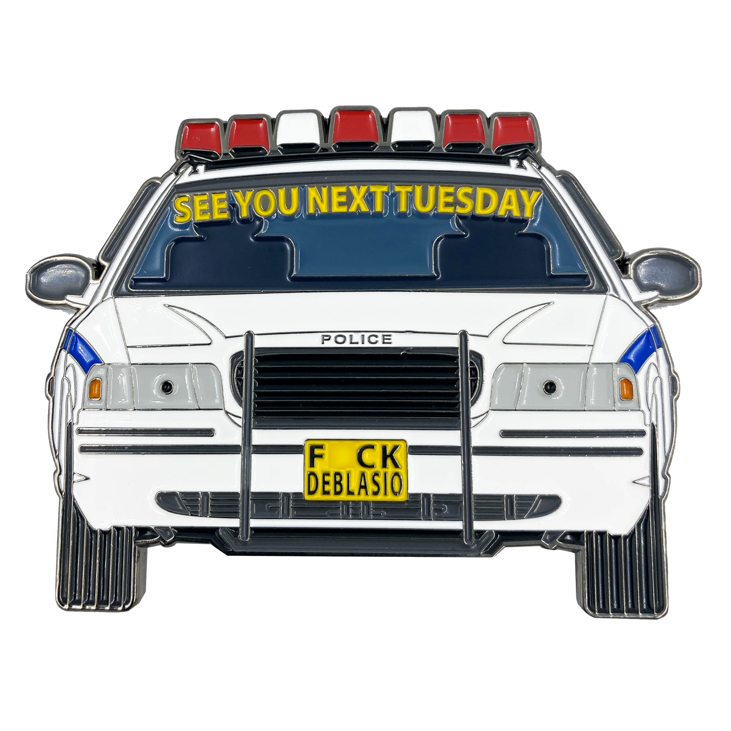 Discontinued BL14-015 NYPD Detective Mayor Bill DeBlasio Clown Car Circus Challenge Coin Police Thin Blue Line