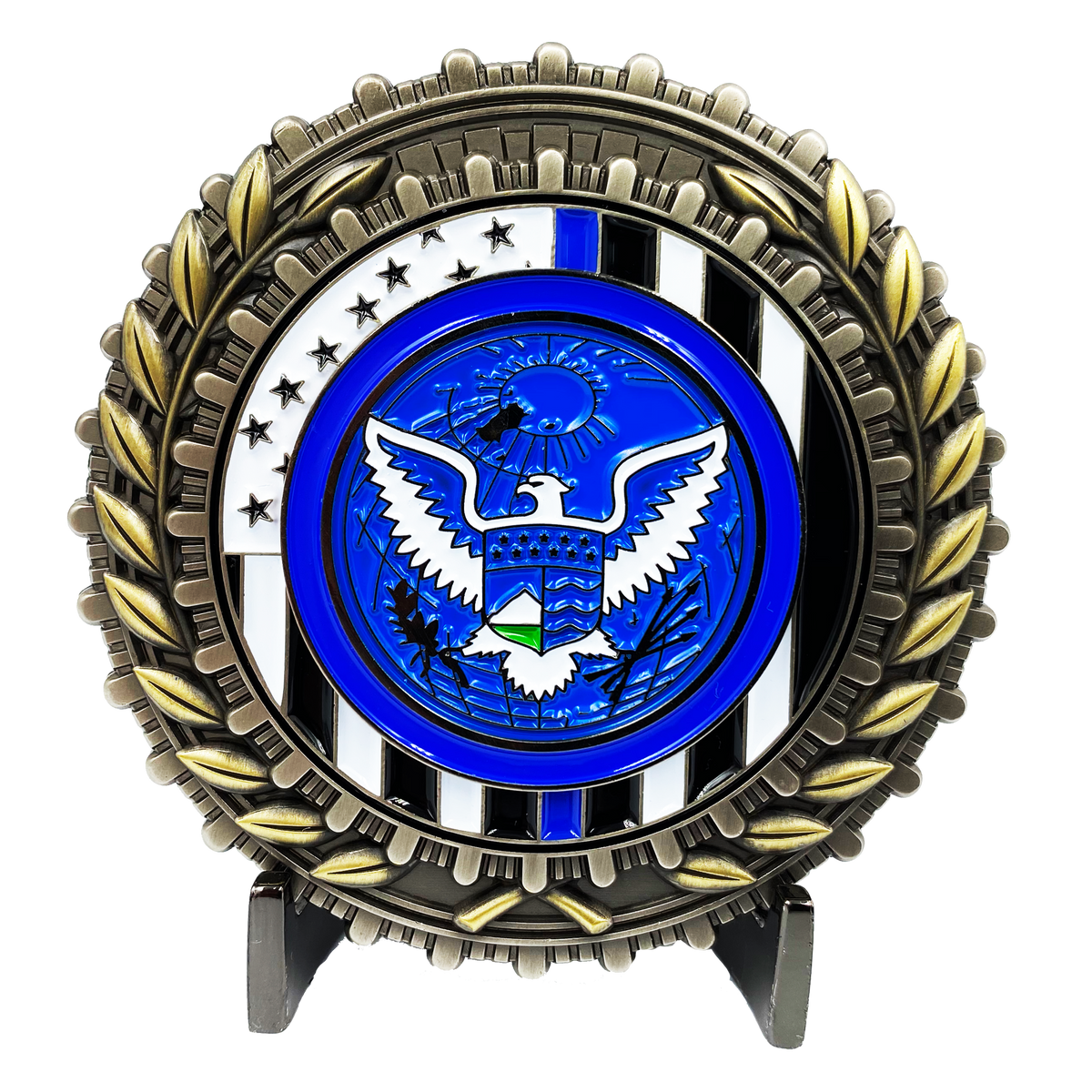 discontinued DL11-06 Large 2.75 inch Challenge Coin with 2 pins set Counter-Terrorism Homeland CBP HSI ICE FAM FPS USSS