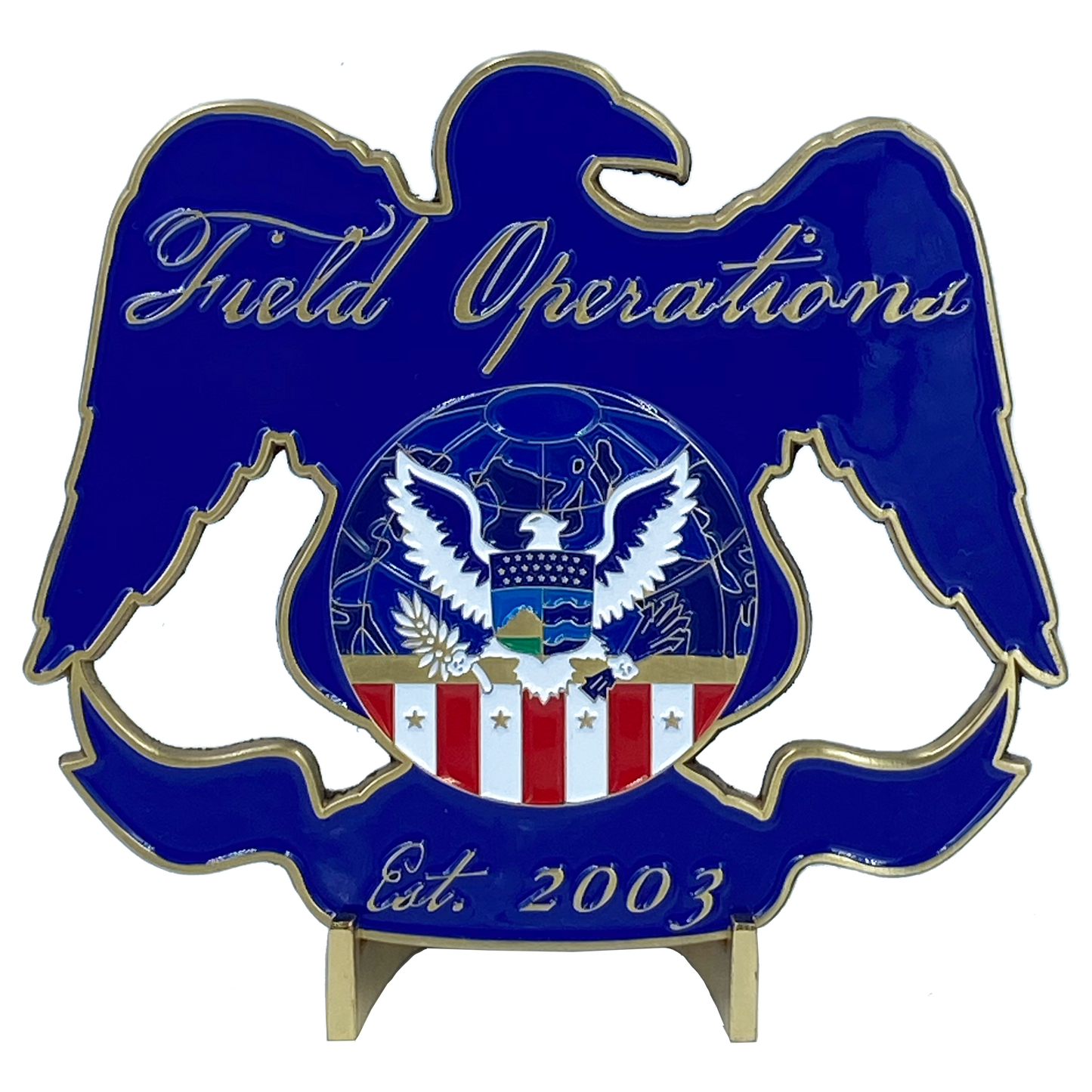 DL11-10 Field Operations huge vintage inspired CBP Field Ops US Customs Challenge Coin Eagle Flag 4 inch