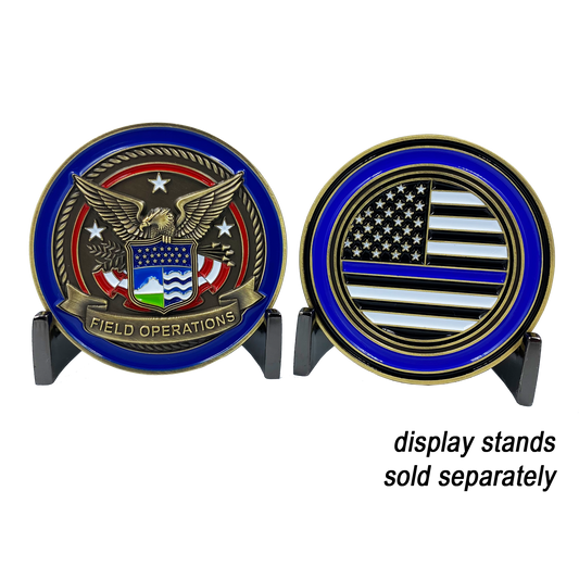 GG-001 CBP Field Operations Challenge Coin Field Ops Thin Blue Line Police Officer