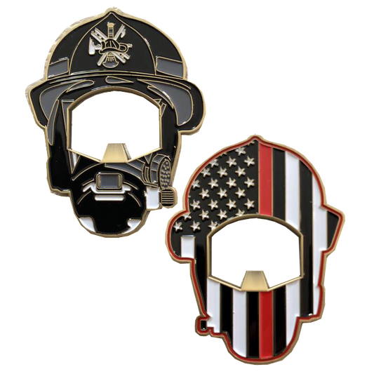 GL11-007 Firefighter Set: Challenge Coin and Keychain (Fireman First Responder) Bottle Opener fighter