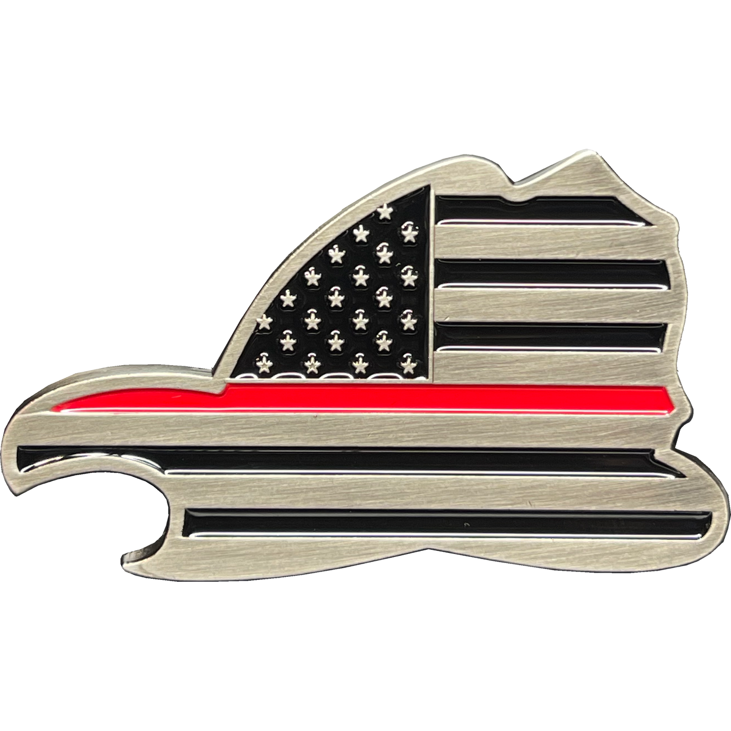BL15-016 Maltese Cross Fire Department Helmet Bottle Opener Thin Red Line Flag Challenge Coin Fire Fighter
