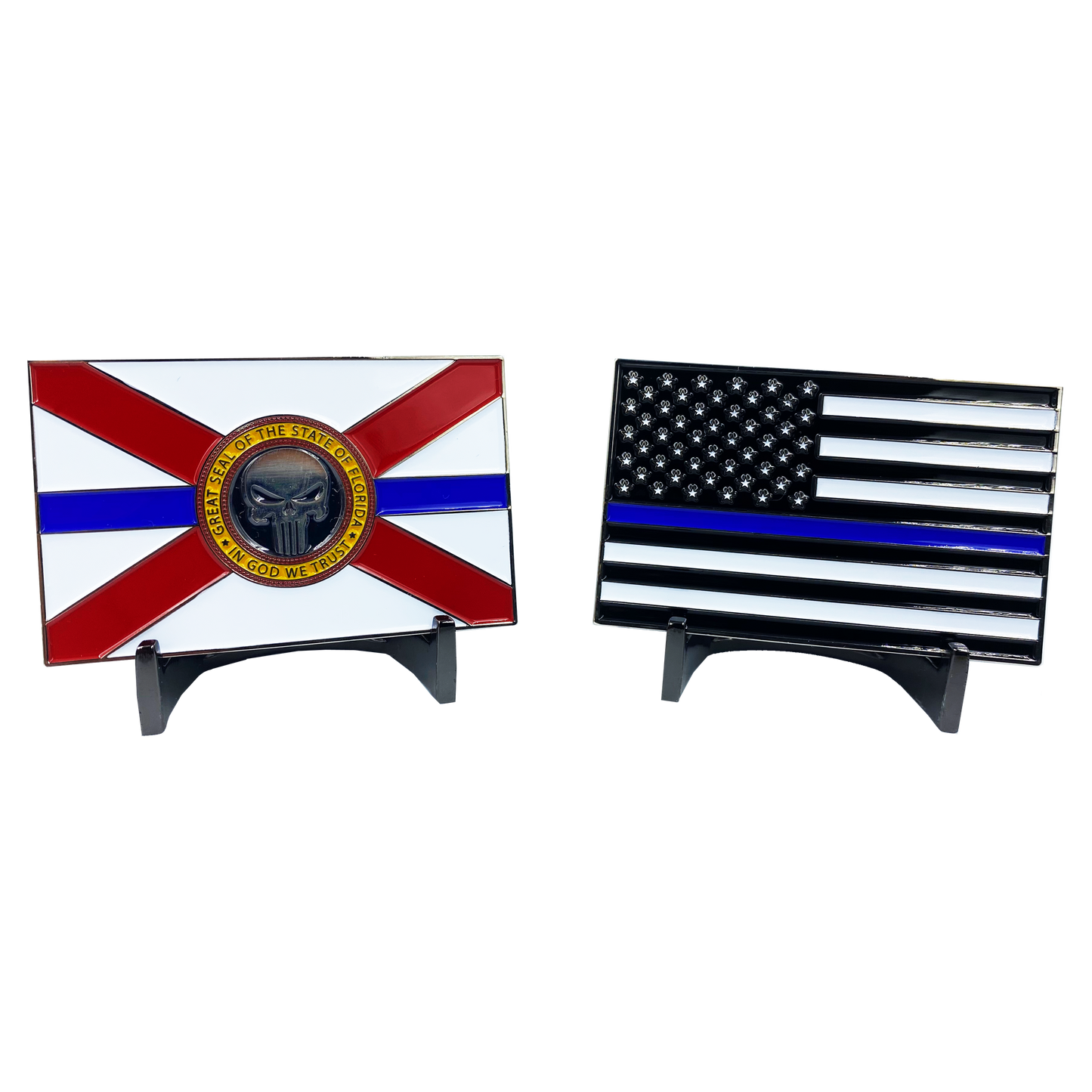 CL2-017 Florida Police Thin Blue Line American Flag FHP Miami Fort Lauderdale Orlando Tampa FWC CBP FBI