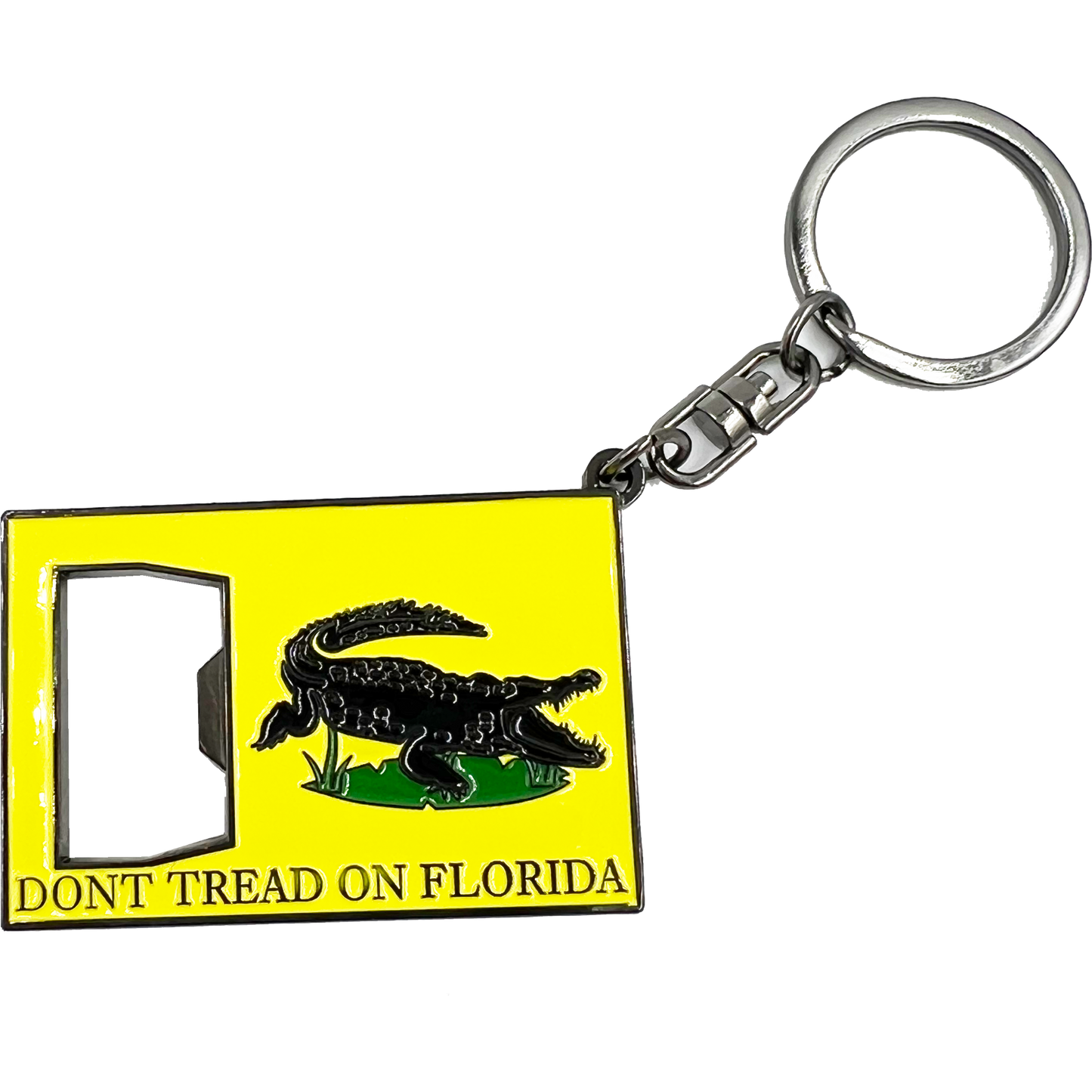 EL12-011 Don't Tread on Me Florida Flag Challenge Coin Bottle Opener Keychain Governor DeSantis Don't Tread on Florida