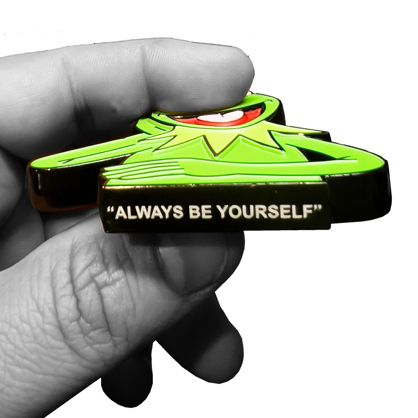 GL09-005 Thin Blue Line Flag Police Challenge Coin Always Be Yourself Self Standing Frog NYPD LAPD CBP FBI