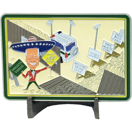 discontinued BL10-009 President Joe Biden Disorder at the Border Patrol Agent Challenge Coin BPA CBP Wall