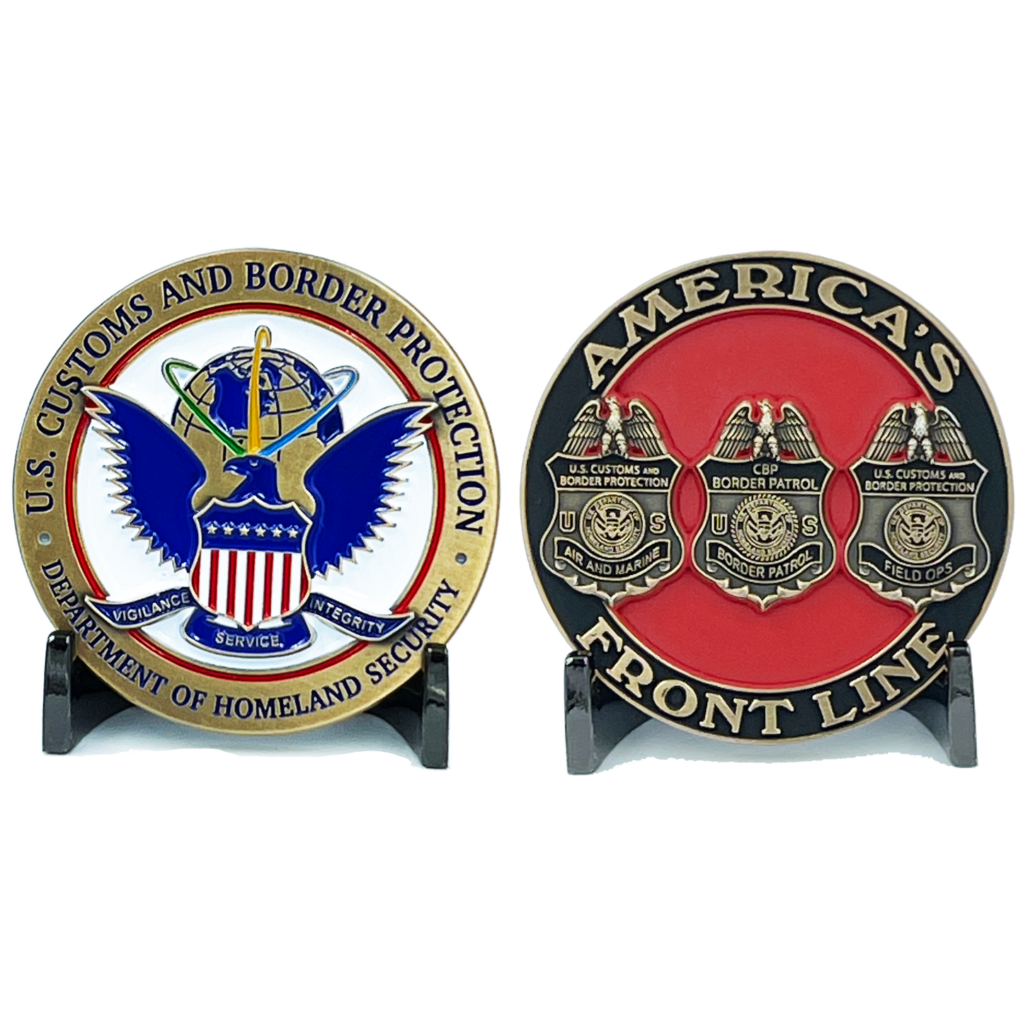 EL7-010 New CBP seal Challenge Coin Field Ops Border Patrol Air and Marine Challenge Coin BP OFO AMO