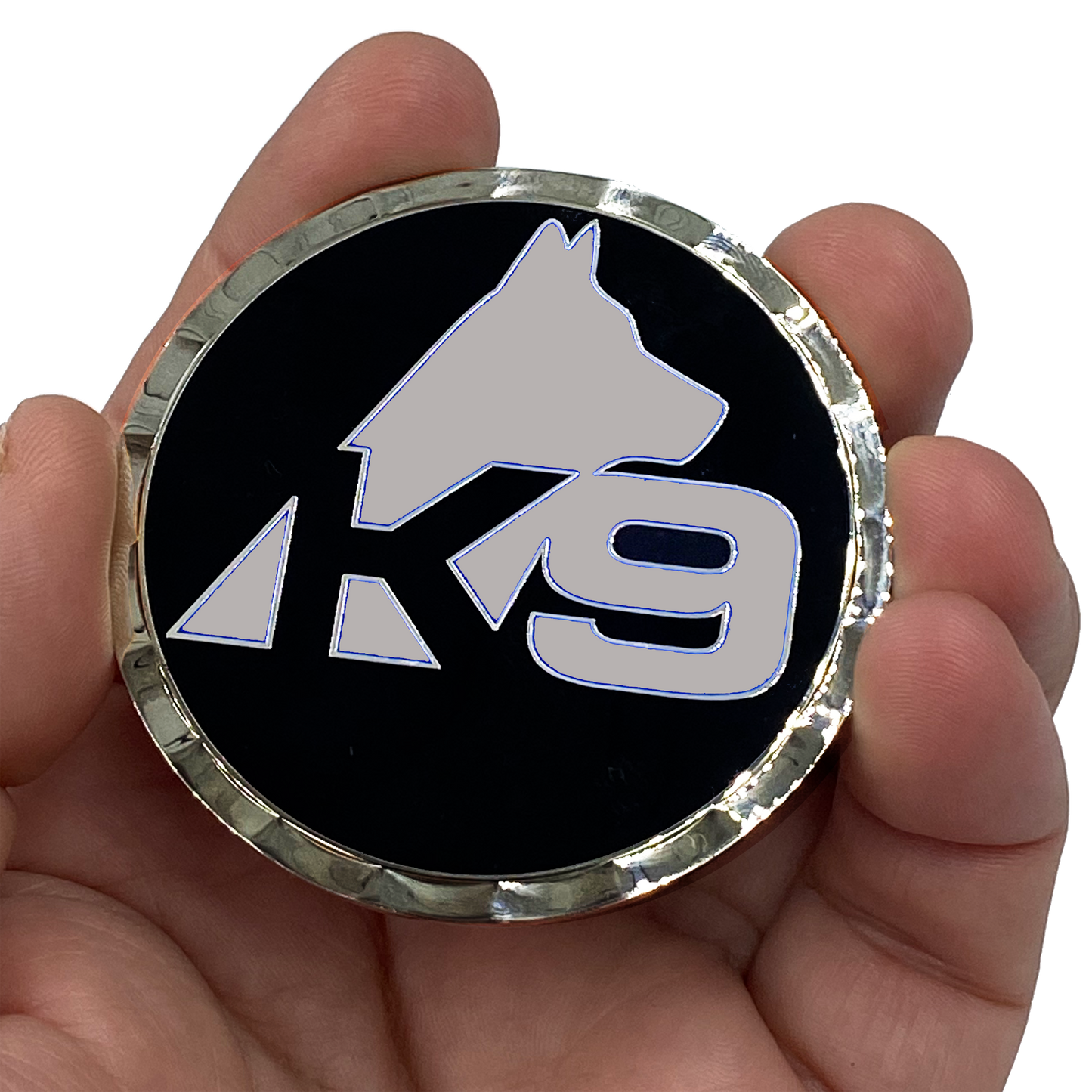 BB-014 K9 Thin Gray Line Challenge Coin Fist Paw Bump Corrections Correctional Officer CO Police
