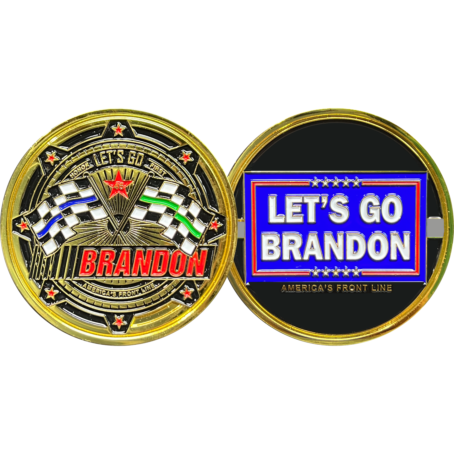 GL3-008 Let's Go Brandon Thin Gray Line Corrections CO Correctional Officer version Challenge Coin Honor First MAGA Trump 2024