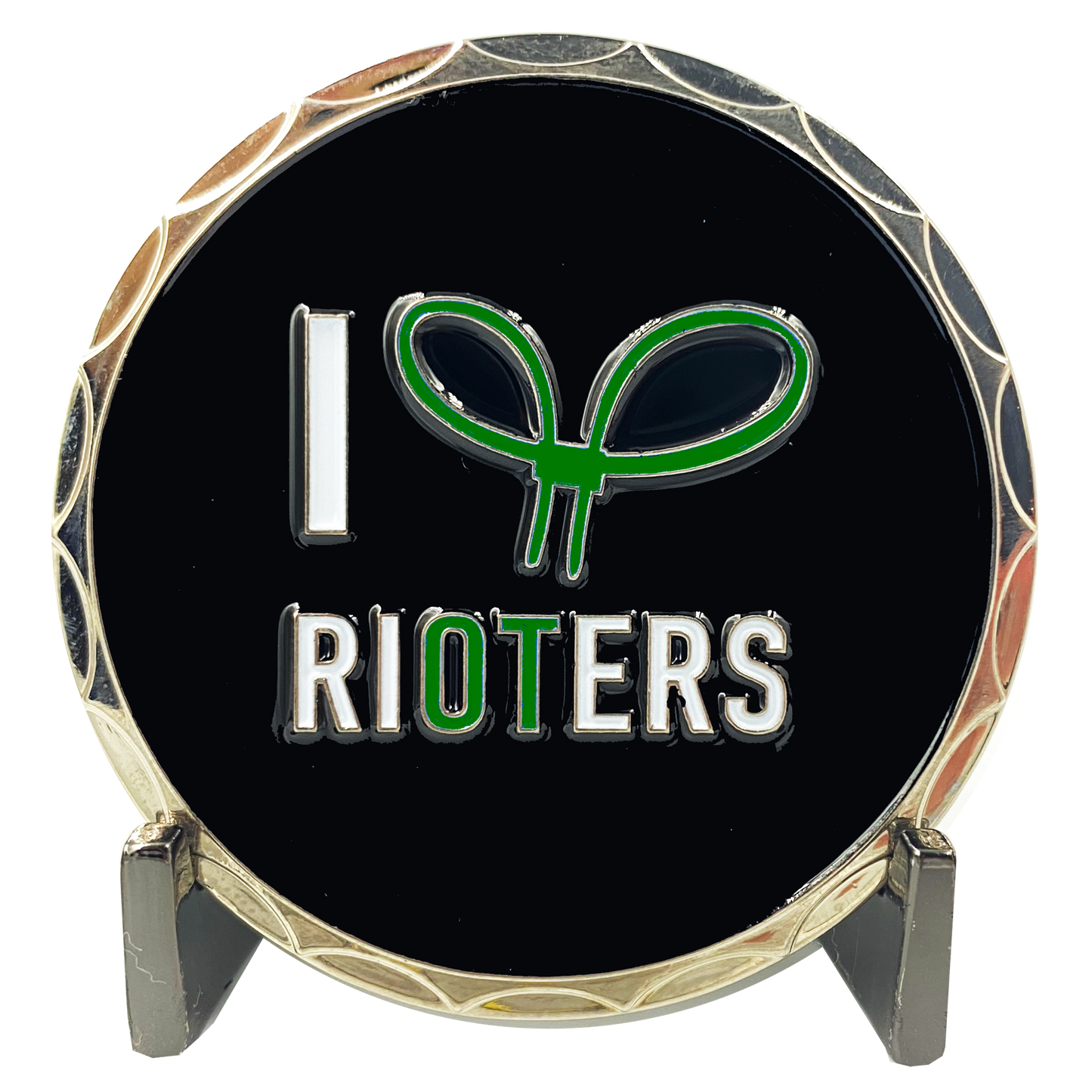 DL2-05 I Love Rioters 2020 Dumpster Fire Handcuff Zip Ties Police Thin Green Line Overtime Challenge Coin