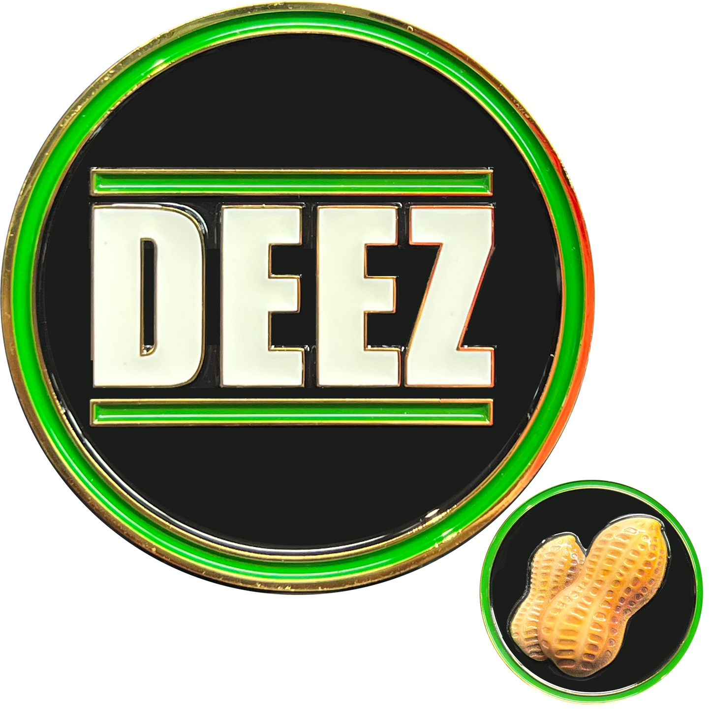 GL2-001 Deez Nuts challenge coin with 3D nuts Border Patrol Military Funny Gag Gift Thin Green Line