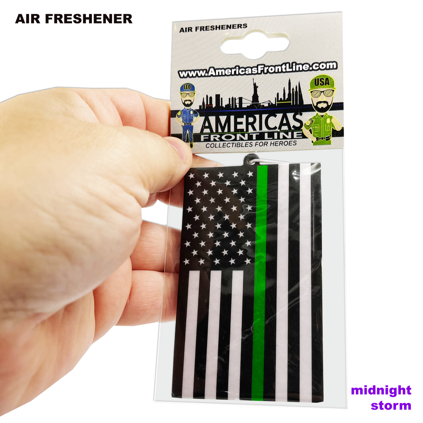 EL9-011 Border Patrol CBP Marines Army BPA Honor First Responder Police Thin Green Line Flag Air Freshener Car Home Office Deputy Sheriff