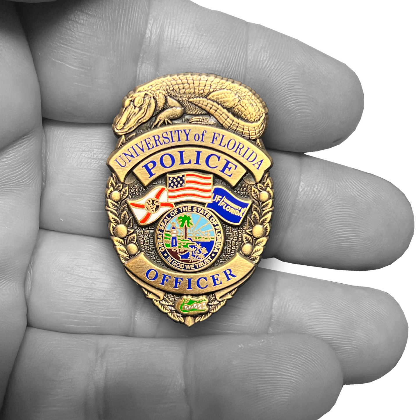 PBX-005-G University of Florida Gators Police antique bronze cloisonné Lapel Pin