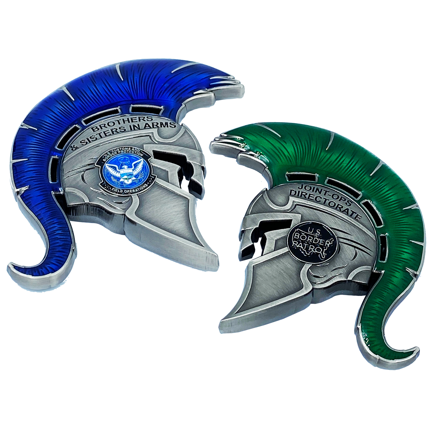 DL11-04 CBP Gladiator Challenge Coin Field Operations Border Patrol Joint Ops Directorate Spartan Helmet Mask