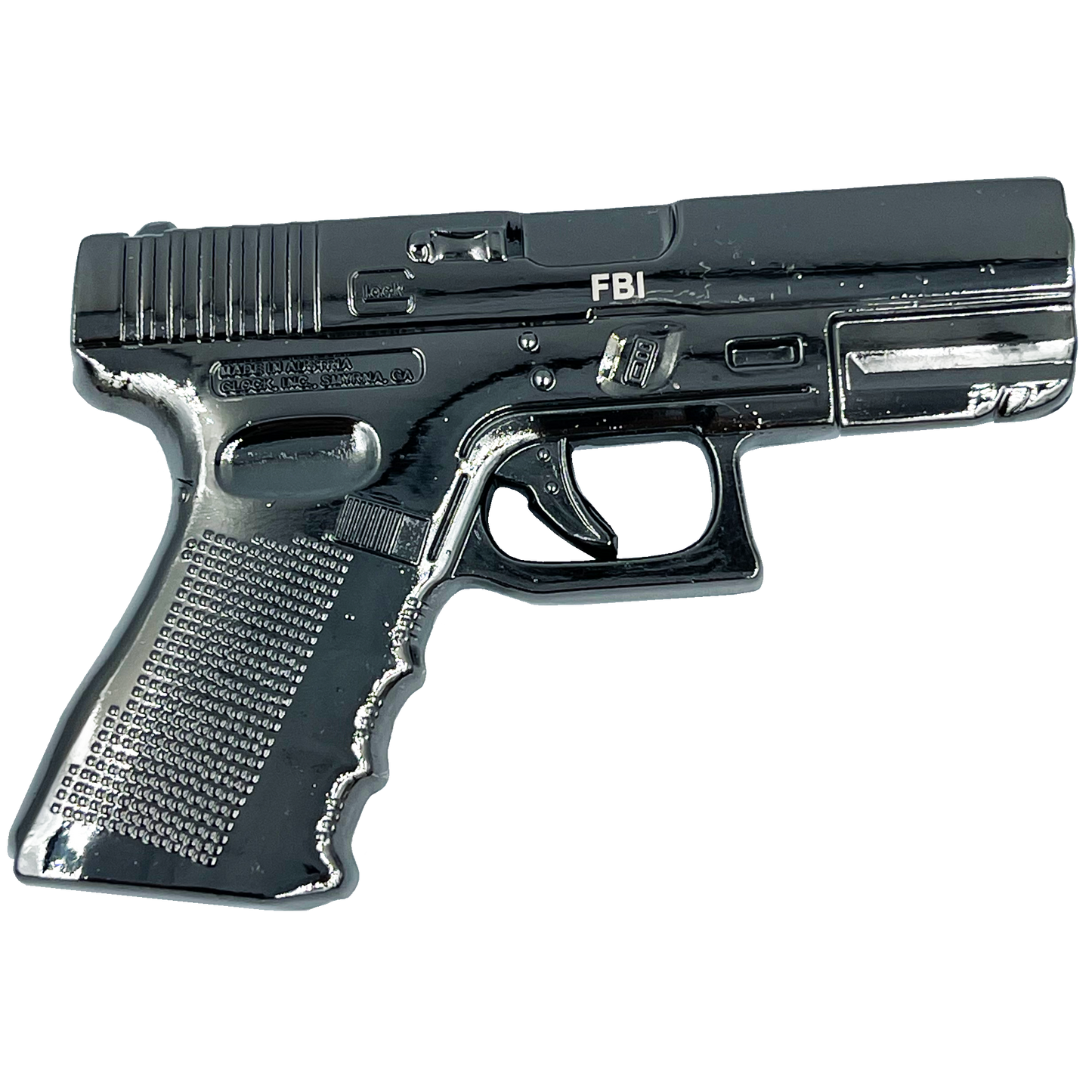 BL4-016 FBI inspired large 3 inch Challenge Coin Medallion dual plated with black nickel and antique gold