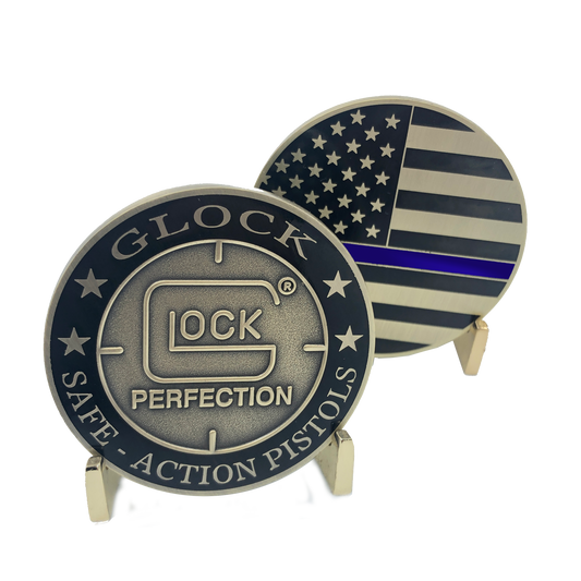 J-019 Thin Blue Line Police Challenge Coin LAPD NYPD CBP FBI ATF BPD