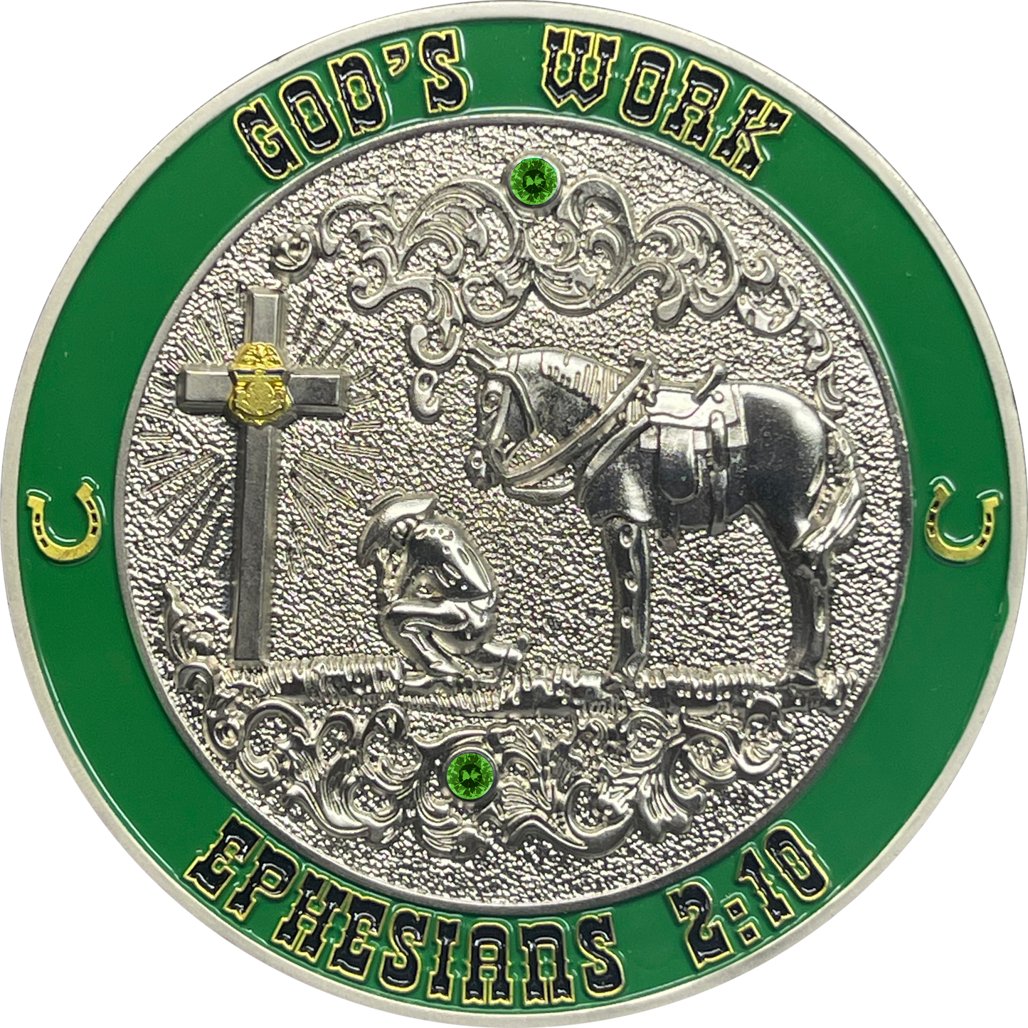 discontinued BL16-008 CBP Border Patrol Agent God's Work Gun Slinger Honor First Challenge Coin Horse Patrol