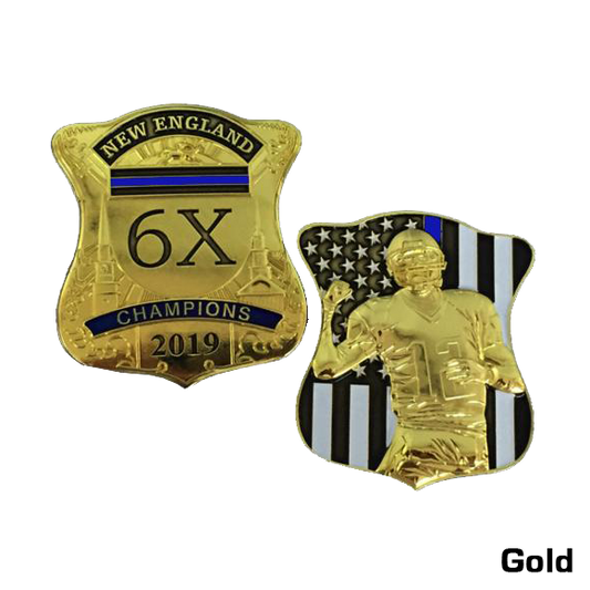 G-010 Gold Tom Brady New England Patriots inspired Challenge Coin Boston Police