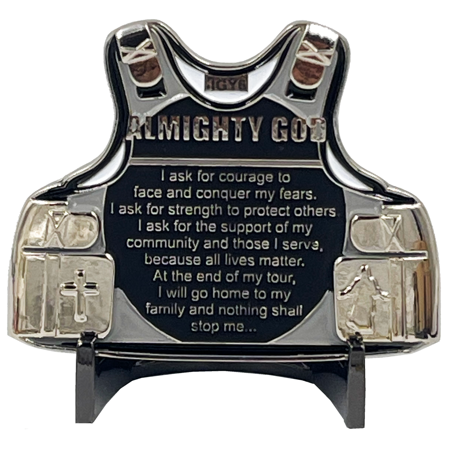 BL10-016 Correctional Officer's Prayer God Almighty Challenge Coin Thin Gray Line CO Corrections