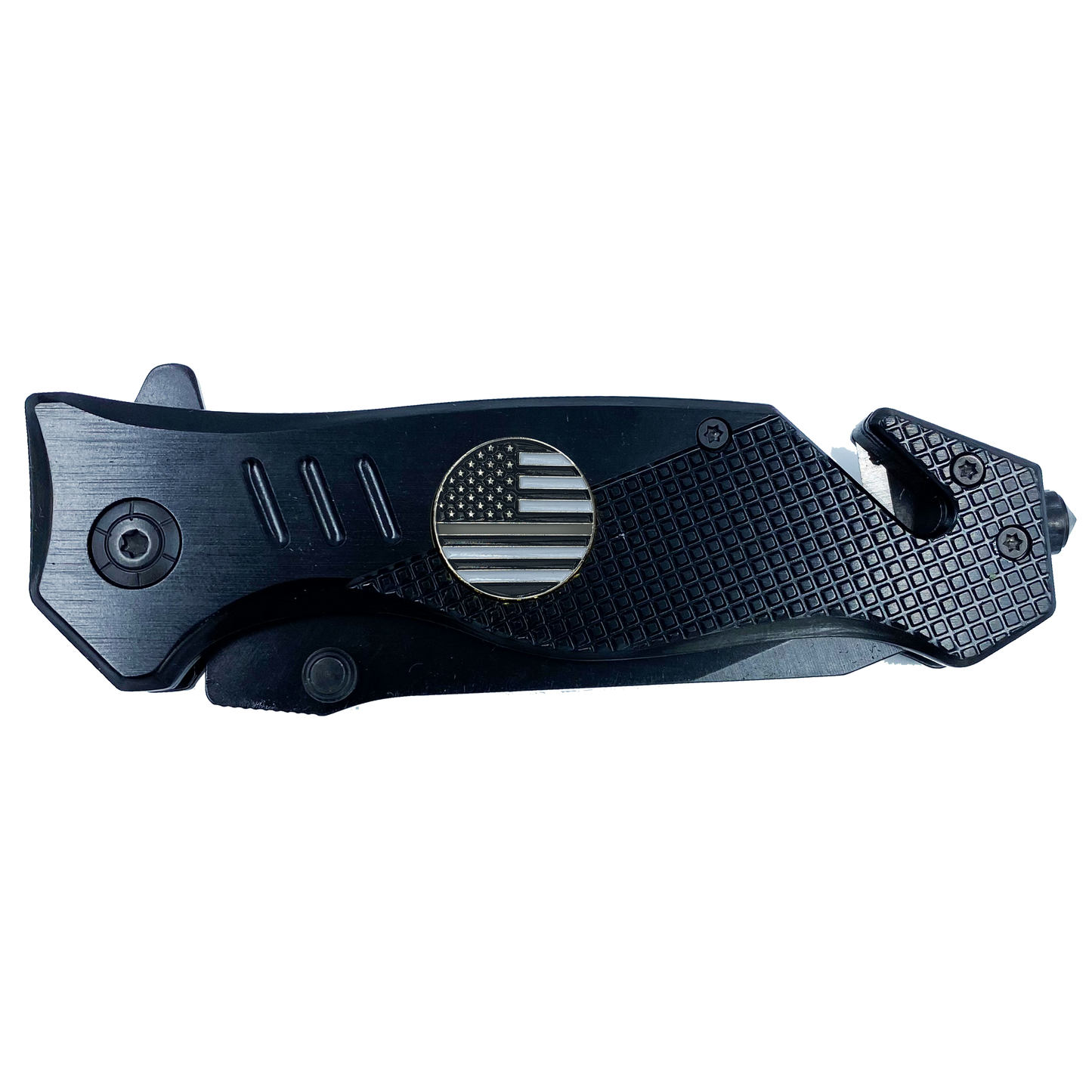 Thin Gray Line collectible 3-in-1 Police Tactical Rescue tool for Correctional Officers CO Corrections with Seatbelt Cutter, Steel Serrated Blade, Glass Breaker