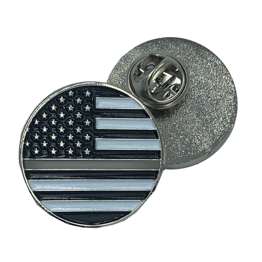 CL7-03 Thin Gray Line pin Corrections american flag Correctional Officer (round)