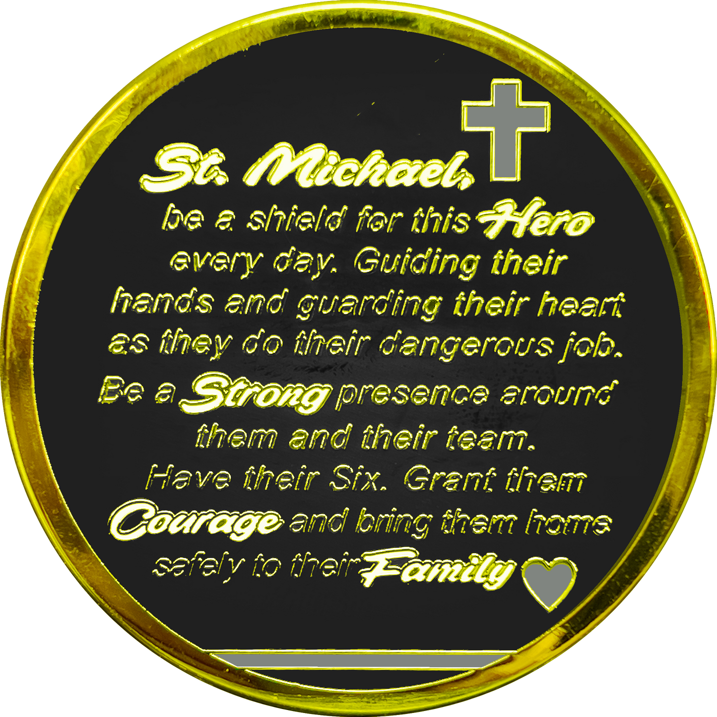 GL7-004 Correctional Officer CO Prayer Saint Michael Protect Us Matthew 14:30 Challenge Coin Thin Gray Line