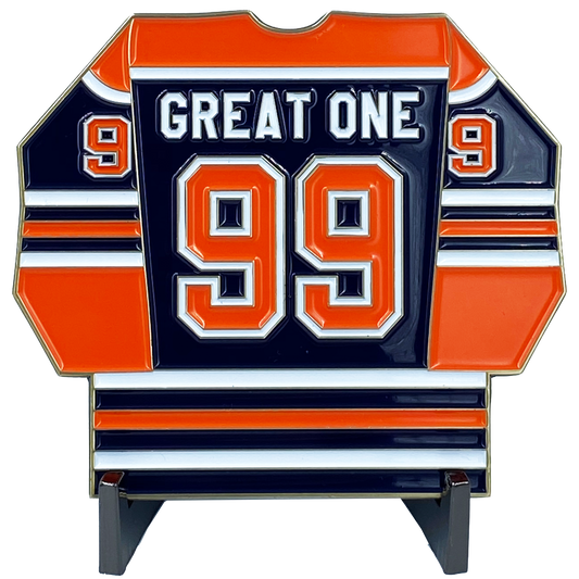 DL11-08 The Great One Challenge Coin Inspired by Wayne Gretzky 99 Edmonton Jersey USA Canada