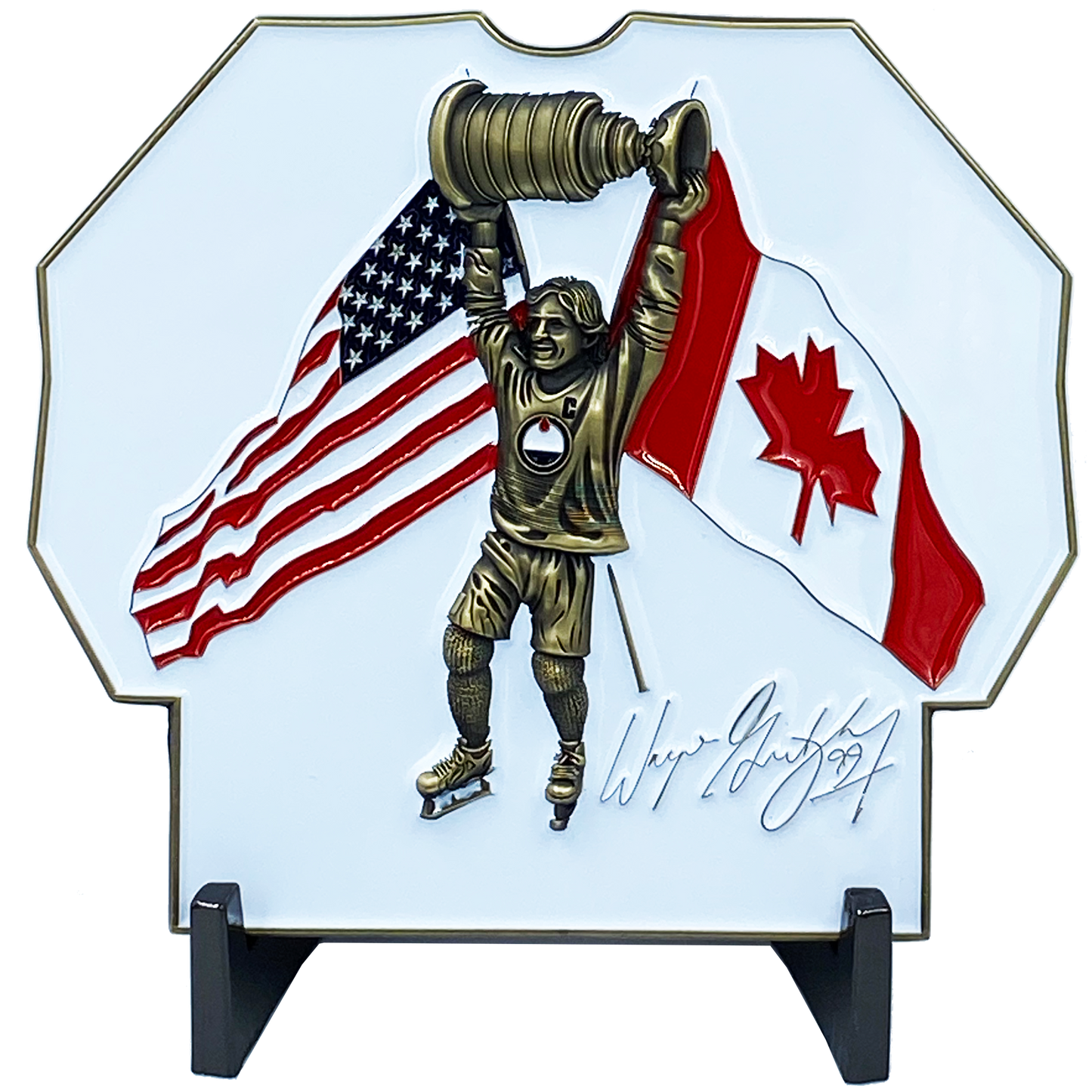 DL11-08 The Great One Challenge Coin Inspired by Wayne Gretzky 99 Edmonton Jersey USA Canada