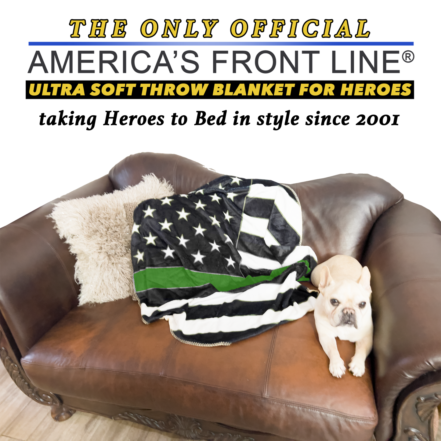 EL10-017 Official America's Front Line Thin Green Line Border Patrol Round Blanket Bedding Sofa Couch Throw