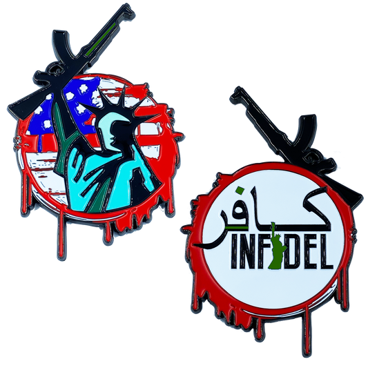 discontinued DL8-09 Infidel Statue of Liberty American Flag M4 Thin Green Line Challenge Coin Border Patrol Army Marines Military