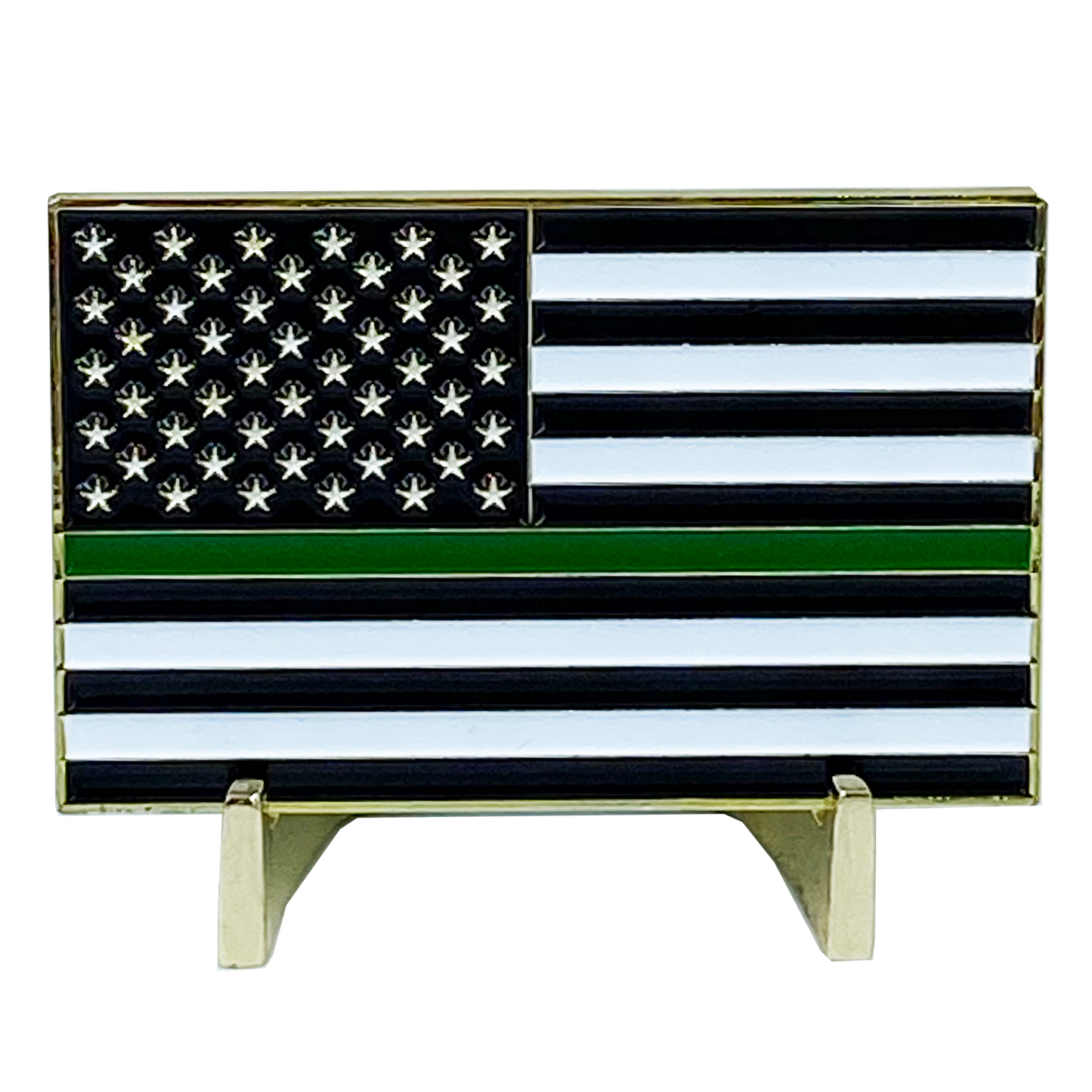 DL7-01 Border Patrol Flag Thin Green Line CBP Challenge Coin