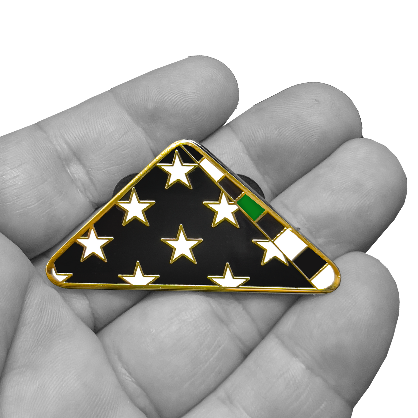 PBX-004-F Thin Green Line Police Honor Guard Folded US Flag Pin CBP Border Patrol Army Marines Military Veteran