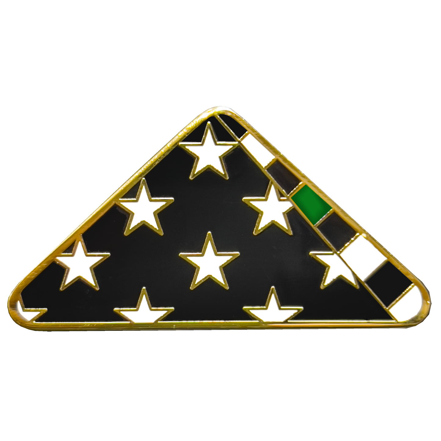 PBX-004-F Thin Green Line Police Honor Guard Folded US Flag Pin CBP Border Patrol Army Marines Military Veteran