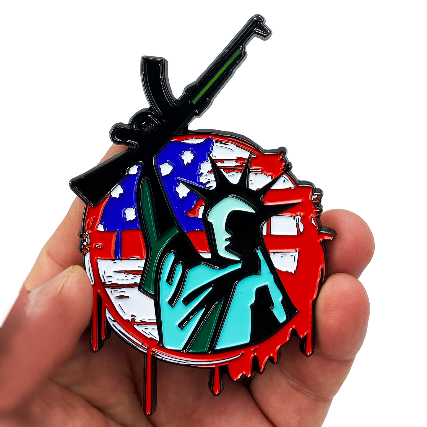 discontinued DL8-09 Infidel Statue of Liberty American Flag M4 Thin Green Line Challenge Coin Border Patrol Army Marines Military