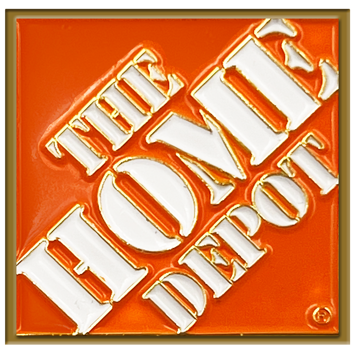 GL6-004 Home Depot Pin Associate orange apron lapel pin