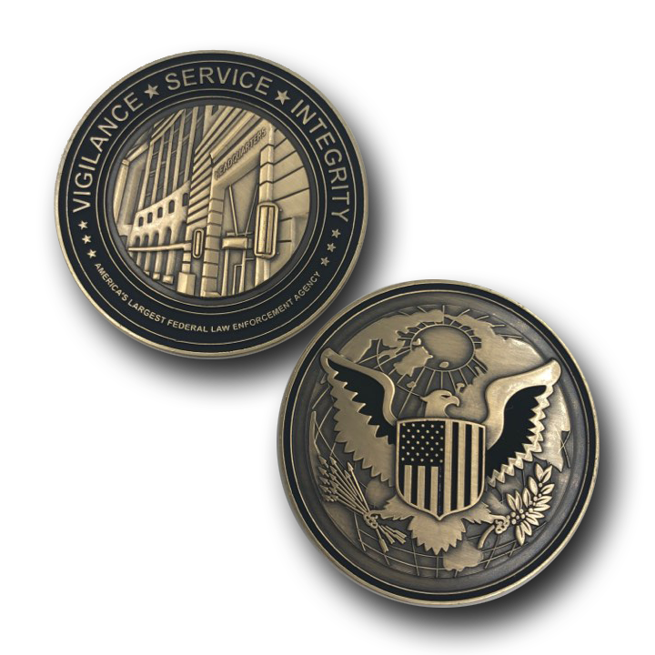 J-015 Ronald Reagan Building Challenge Coin Core Values CBP